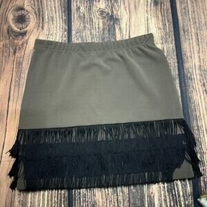 BB Dakota Women's Tassel Fringe Bodycon Mini Skirt Multicolor Size Small‎